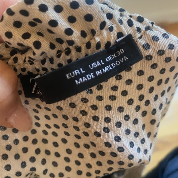 ZARA DRAPED POLKA DOT DRESS TRF - Picture 2 of 4